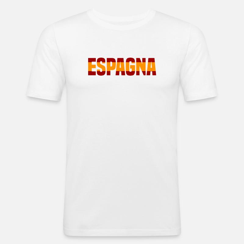 Kontrastreiche Espagna - Männer Slim Fit T-Shirt - Weiß
