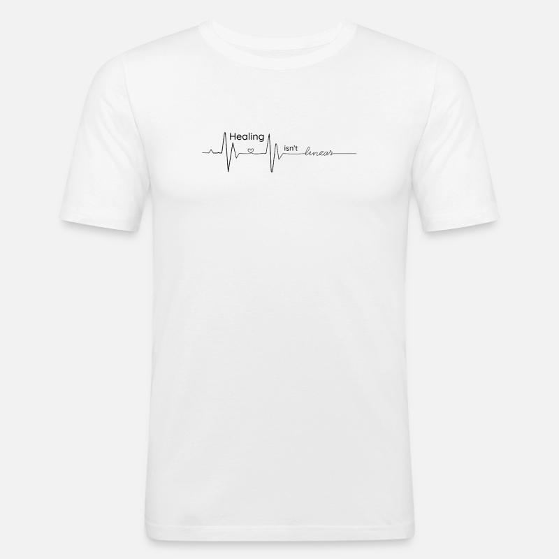 Die Heilung ist nicht linear – Kardiogramm - Männer Slim Fit T-Shirt - Weiß
