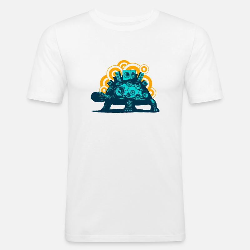 Mobile Sound System (o. text) - Männer Slim Fit T-Shirt - Weiß