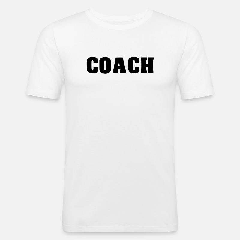 coach coaching - Männer Slim Fit T-Shirt - Weiß