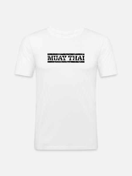 Muay Thaï - T-shirt près du corps Homme - blanc