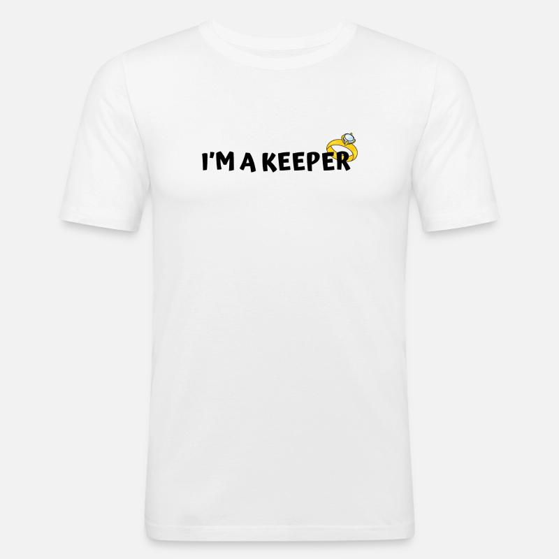 Engagement-Design - Männer Slim Fit T-Shirt - Weiß