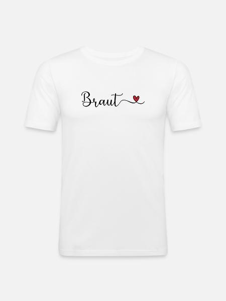 Braut Tyüpgraphie mit Herz - Männer Slim Fit T-Shirt - Weiß