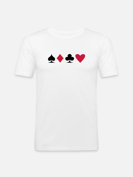 Poker Suit - Men's Slim Fit T-Shirt - white