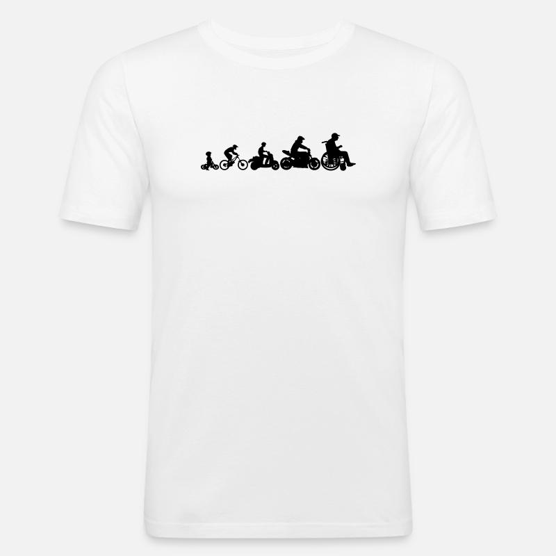 Evolution 2 roues - T-shirt près du corps Homme - blanc