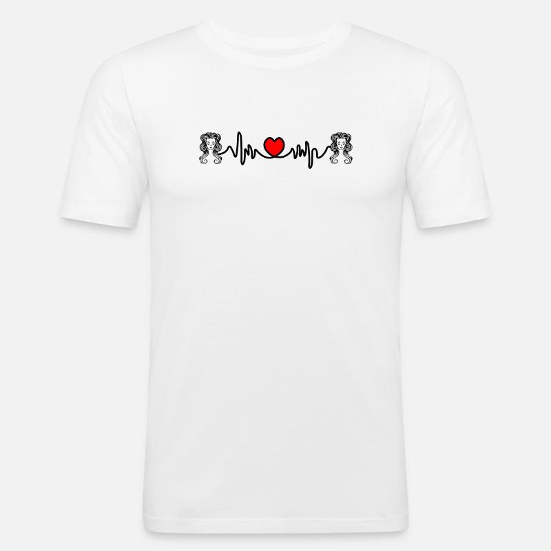 Herzfrequenz Kardio Jungfrau Jungfrau - Männer Slim Fit T-Shirt - Weiß