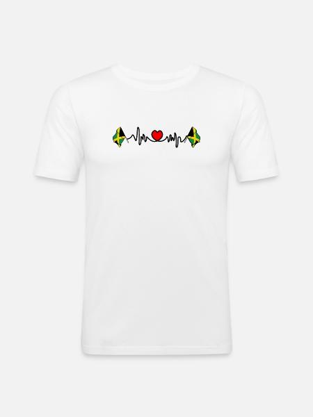 Herzfrequenz-Cardio für Jamaika - Männer Slim Fit T-Shirt - Weiß