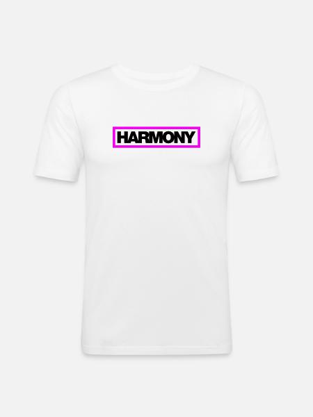 Typo HARMONY Kontur 2C - Männer Slim Fit T-Shirt - Weiß