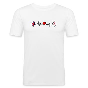 City of London & UK Heartbeat - Men's Slim Fit T-Shirt - white - Front - Nik (191cm)