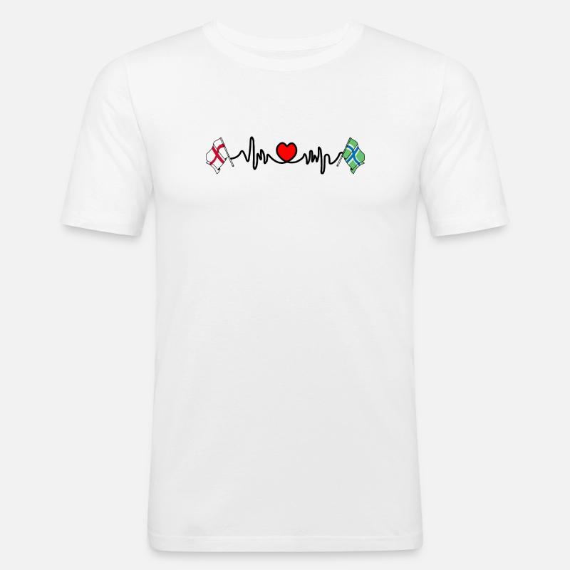 Herzfrequenz in Gloucestershire & England - Männer Slim Fit T-Shirt - Weiß