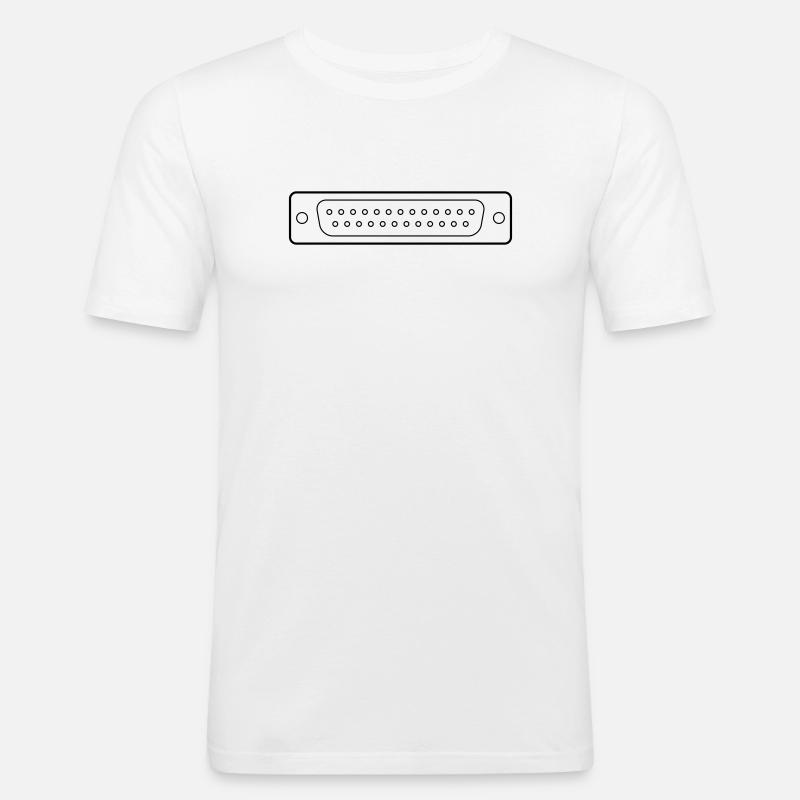 DB 25 Connector Parallel, Drucker - Männer Slim Fit T-Shirt - Weiß