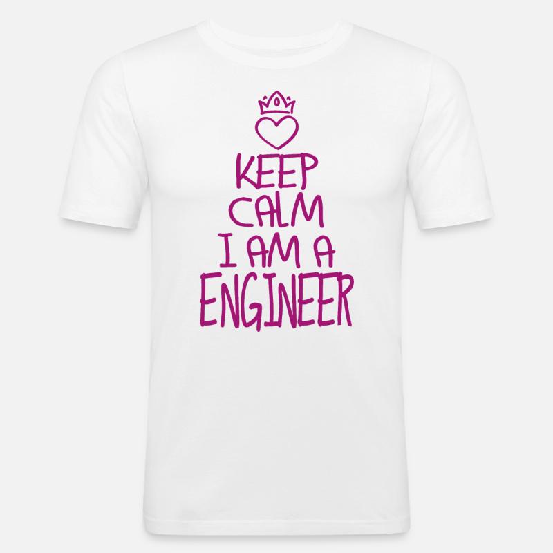 Keep Calm Engineer cool gift - Men's Slim Fit T-Shirt - white