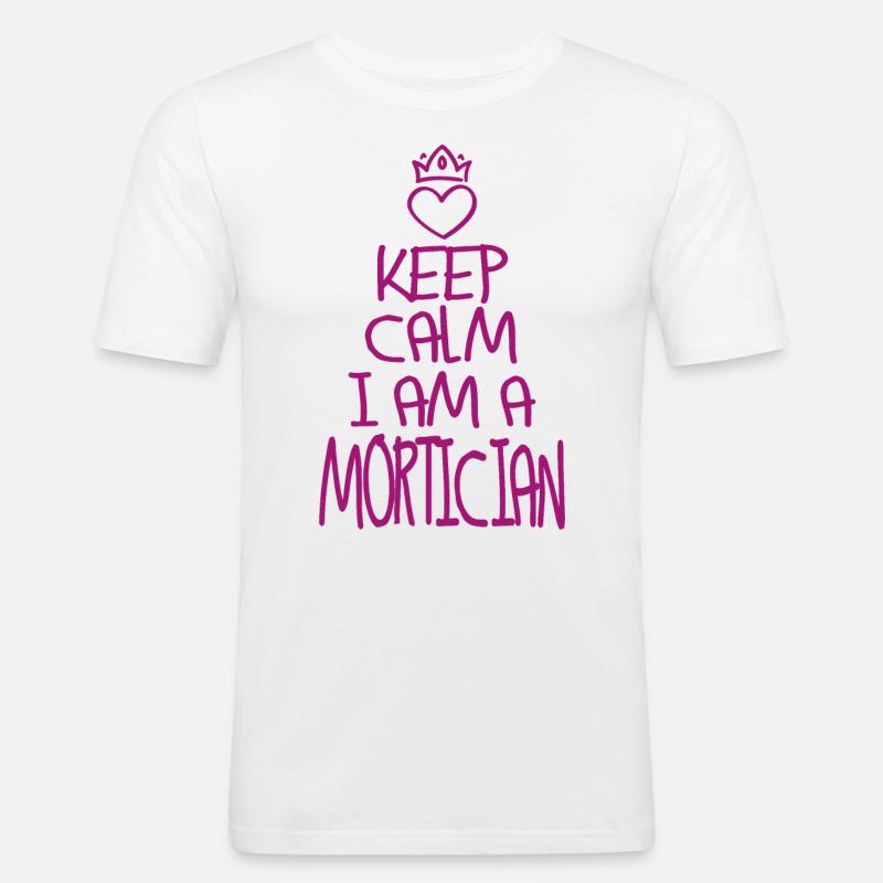 Keep Calm Bestatter - Männer Slim Fit T-Shirt - Weiß