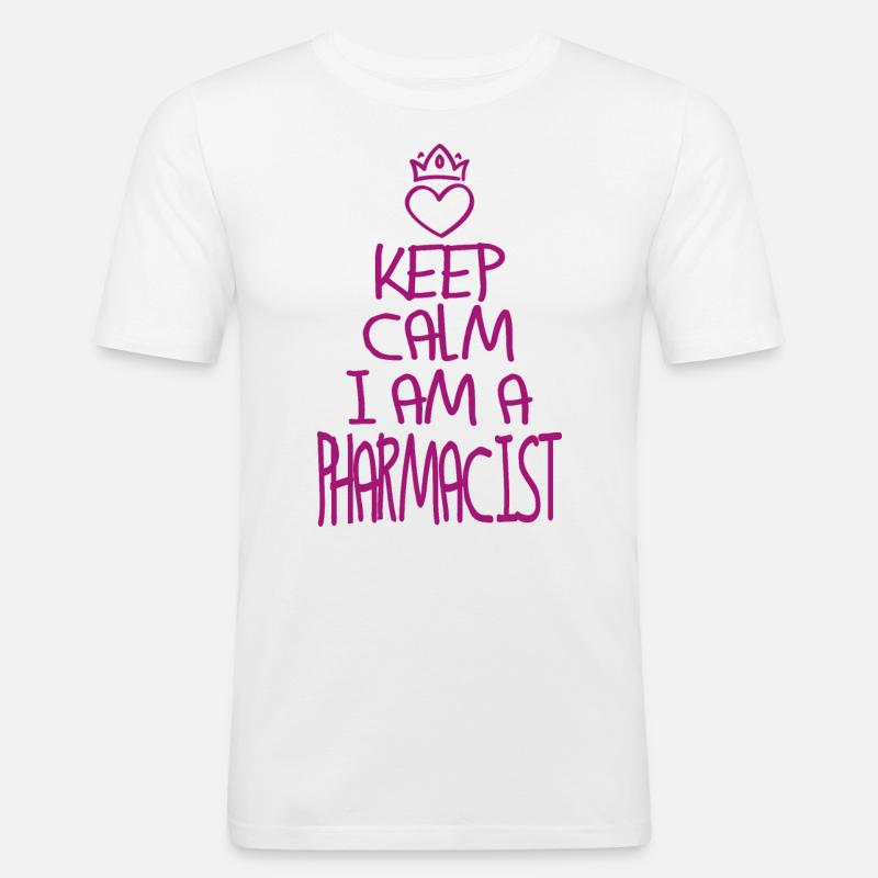 Keep Calm Pharmacist cool - Men's Slim Fit T-Shirt - white