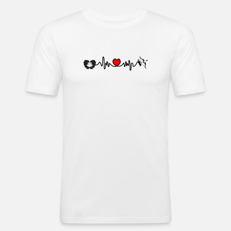 Herzfrequenz Cardio Zwillinge Schütze - Männer Slim Fit T-Shirt - Weiß