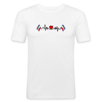 Herzfrequenz-Cardio für Mecklenburg Vorpommern - Männer Slim Fit T-Shirt - Weiß - Vorne - Nik (191cm)