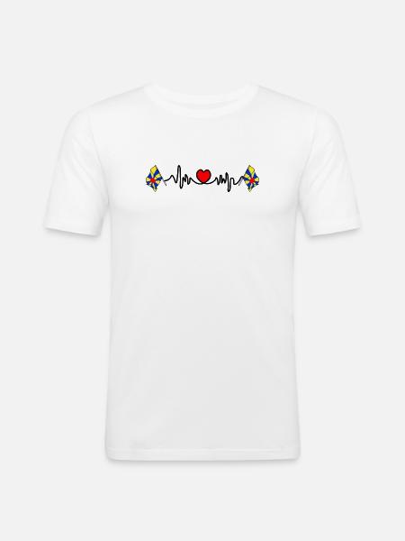 Herzfrequenz-Cardio für Westflandern, Belgien - Männer Slim Fit T-Shirt - Weiß