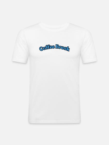 Coffee Break - Men's Slim Fit T-Shirt - white