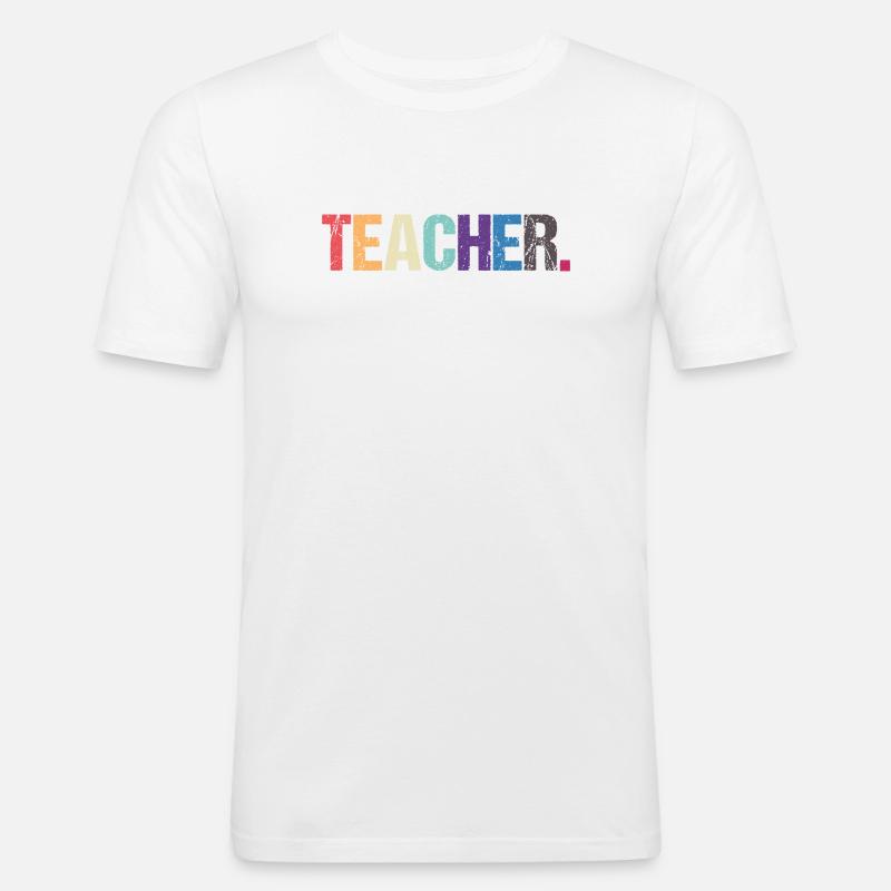 Conception colorée de TEACHER - T-shirt près du corps Homme - blanc