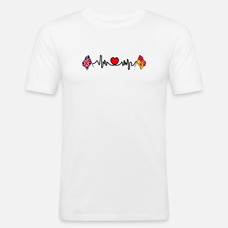 Herzfrequenz Hampshire & Großbritannien - Männer Slim Fit T-Shirt - Weiß