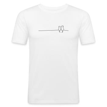 Katze Katzen Katzenpaar Paar Geschenkidee - Männer Slim Fit T-Shirt - Weiß - Vorne - Nik (191cm)