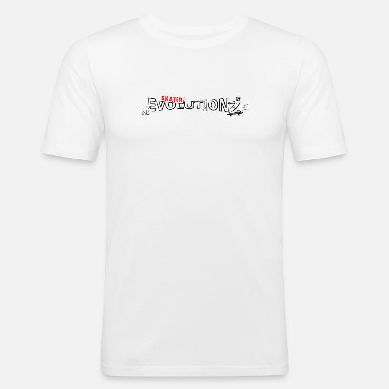 Skateboarder Design | Skate-Evolution - Männer Slim Fit T-Shirt - Weiß