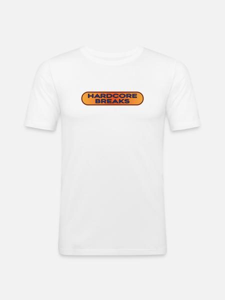 Hardcore Breaks Breakbeat - T-shirt près du corps Homme - blanc