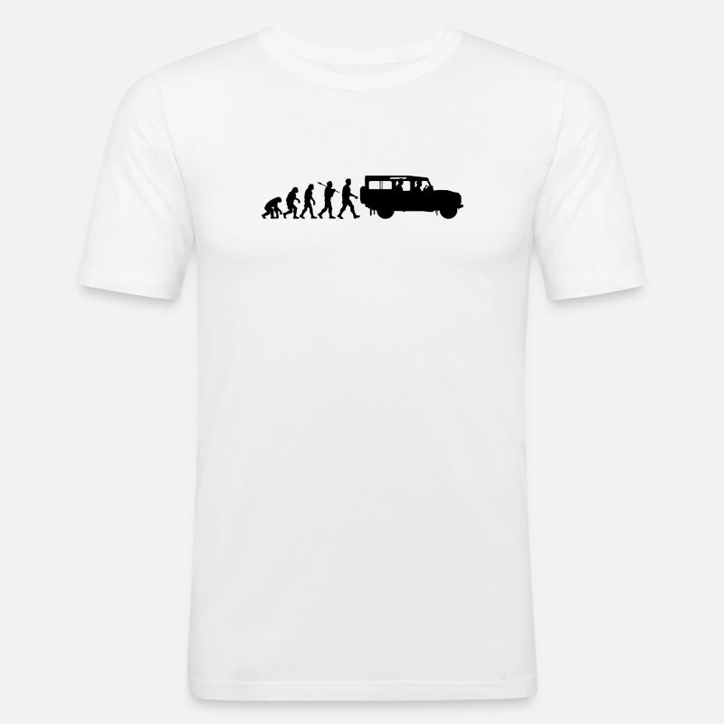 Defender 110 Evolution - Männer Slim Fit T-Shirt - Weiß