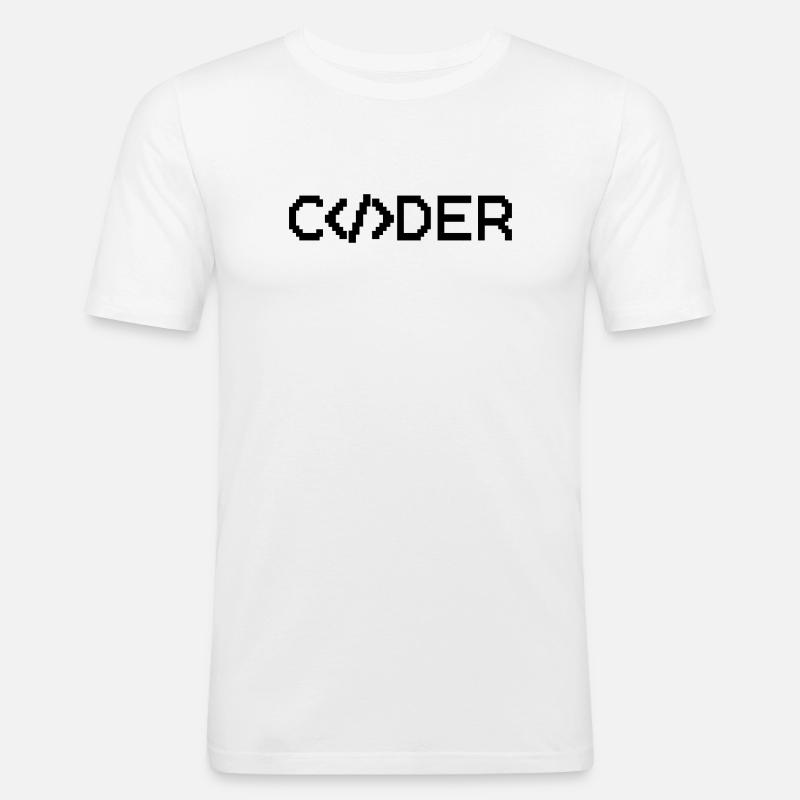 Coder - Männer Slim Fit T-Shirt - Weiß