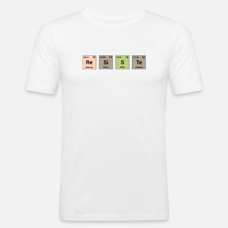 Widersteht in periodischen Elementen - Männer Slim Fit T-Shirt - Weiß