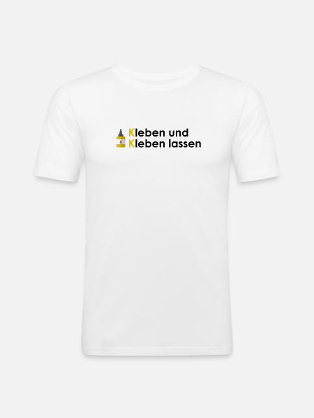 Kleben und Kleben lassen - Männer Slim Fit T-Shirt - Weiß