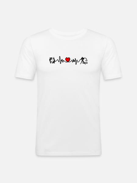 Herzfrequenz Kardio Fische Wassermann - Männer Slim Fit T-Shirt - Weiß