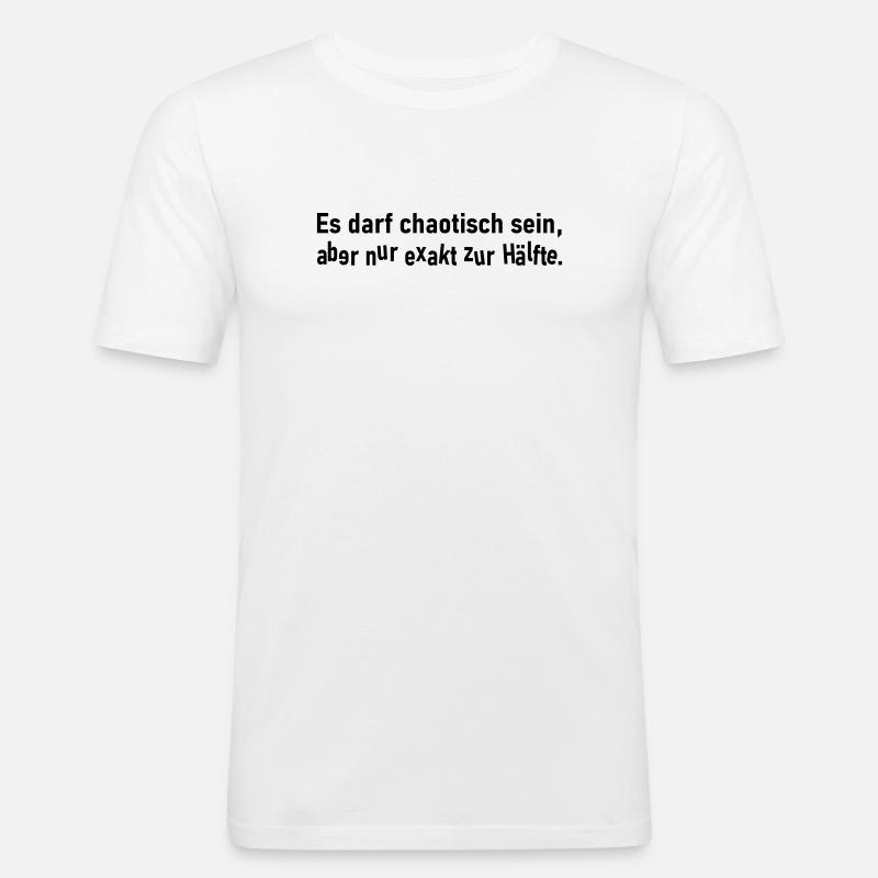 Exakt die Hälfte - Männer Slim Fit T-Shirt - Weiß