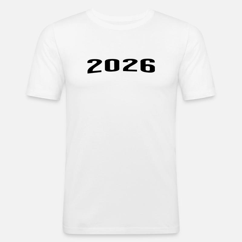 2026 - Männer Slim Fit T-Shirt - Weiß