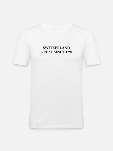 Switzerland Great Since 1291 - Men's Slim Fit T-Shirt - white