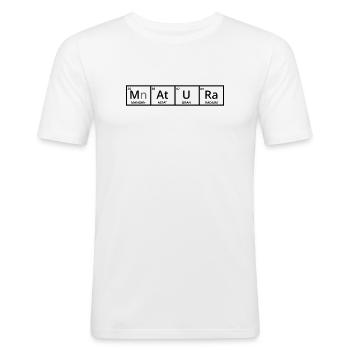 Matura - Tableau périodique - T-shirt près du corps Homme - blanc - Devant - Nik (191cm)