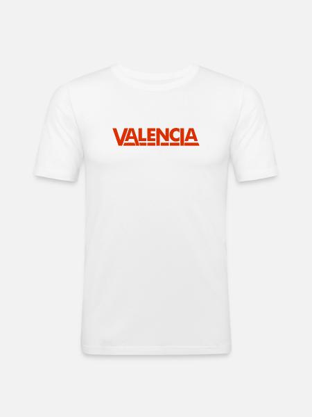 Valencia Spain Lettering Design - Men's Slim Fit T-Shirt - white