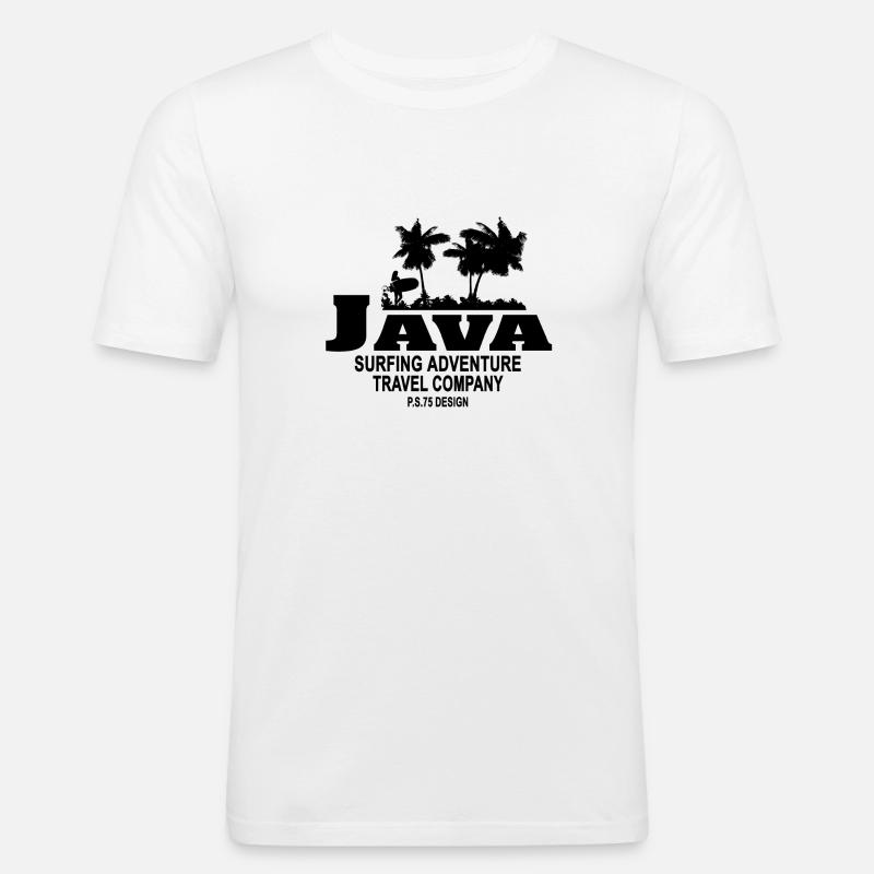 Java - Indonesia - Surfing - Men's Slim Fit T-Shirt - white