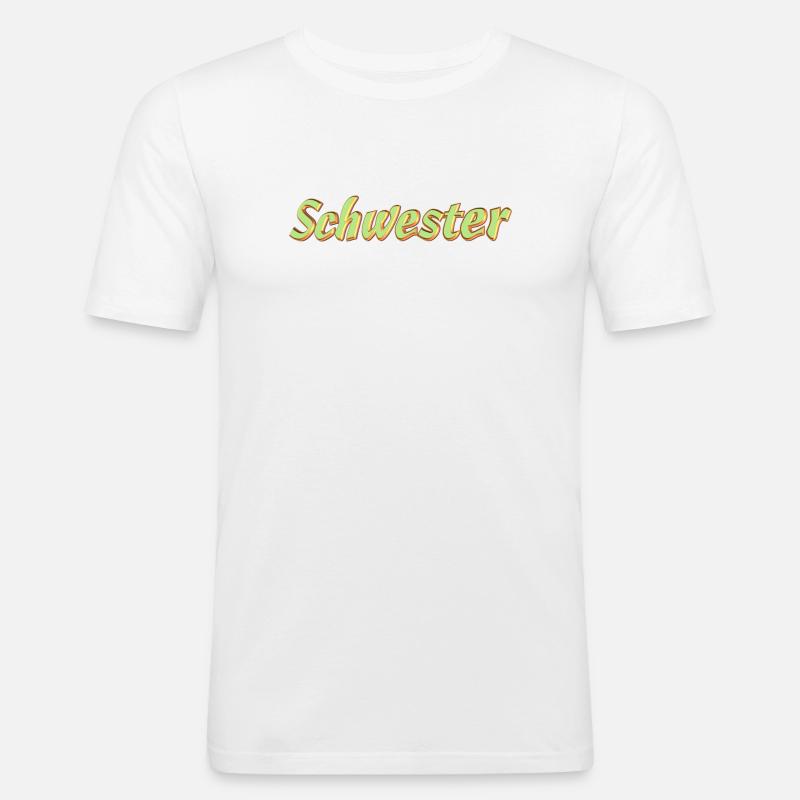 Kosename Schwester 3D Style - Männer Slim Fit T-Shirt - Weiß