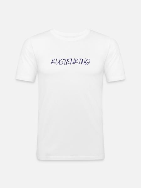 Kuestenkind, navy - Männer Slim Fit T-Shirt - Weiß