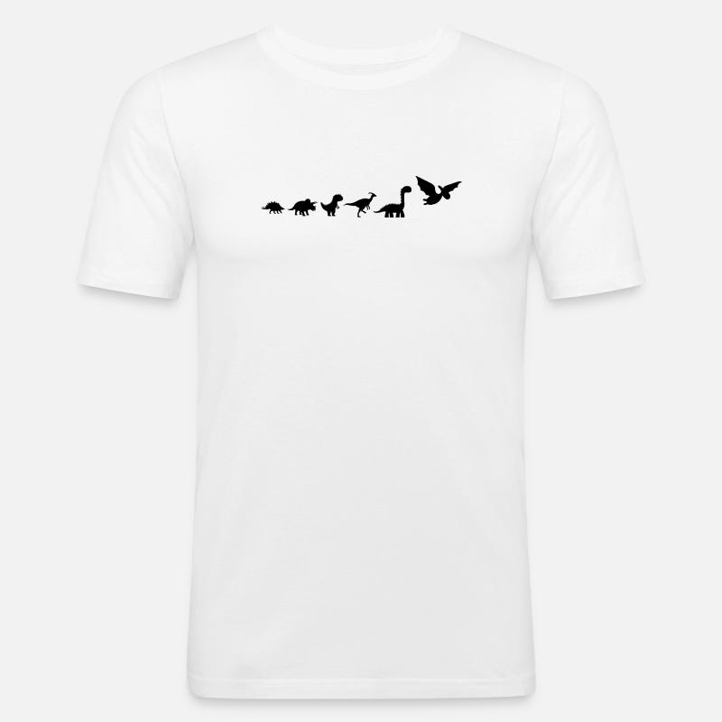 Dinosaur Evolution - Men's Slim Fit T-Shirt - white