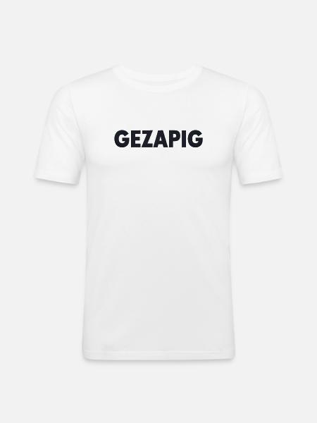 Lazy – Flemish Relaxed Mood - Men's Slim Fit T-Shirt - white