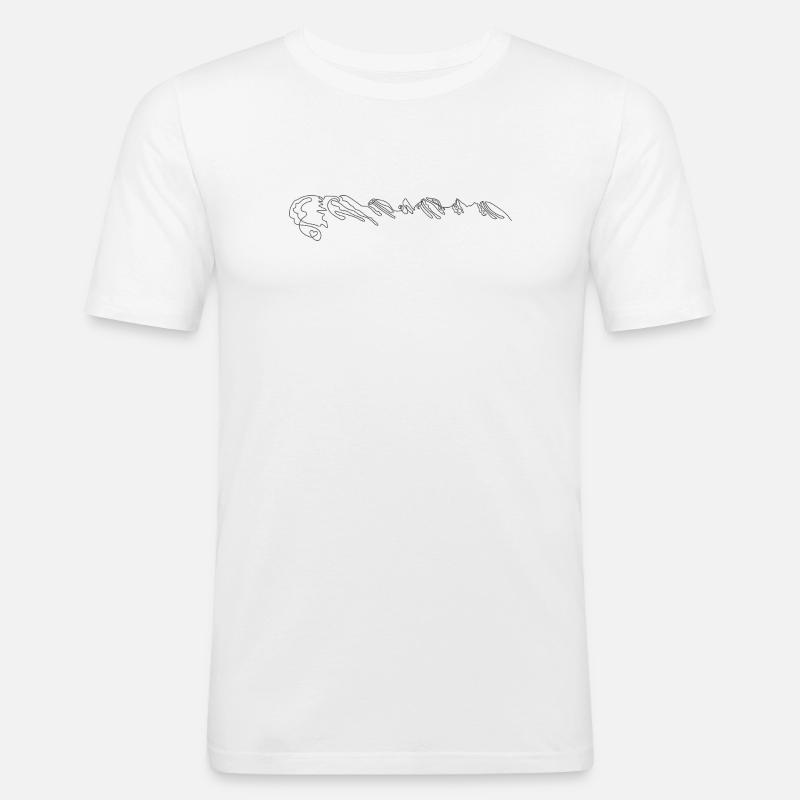 v75504-churfirsten3d-gross - Männer Slim Fit T-Shirt - Weiß
