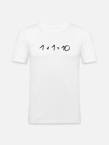 Math problem 1 + 1 - Men's Slim Fit T-Shirt - white