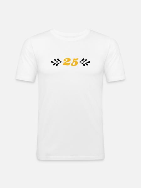 2541614 14743929 sølvbryllup - Herre Slim Fit T-Shirt - hvid