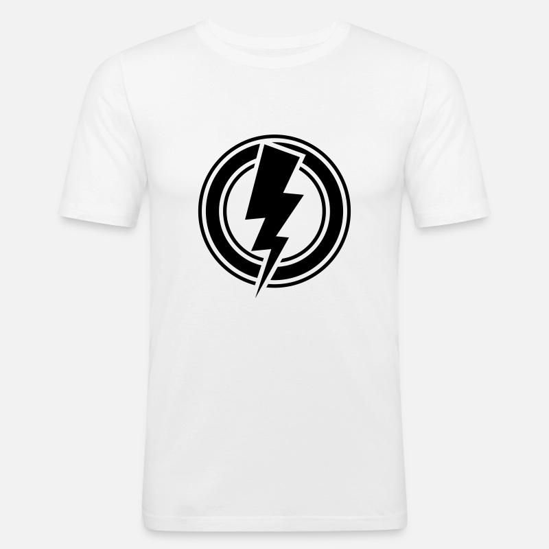 Blitz Symbol - Männer Slim Fit T-Shirt - Weiß