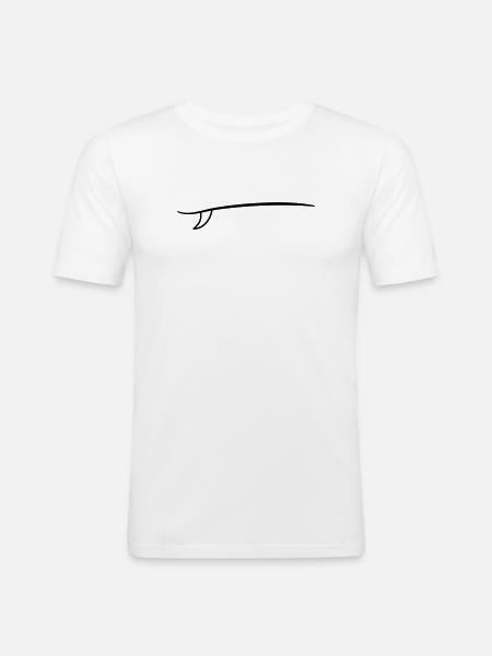 Surfboard Icon Outline Surfing - Men's Slim Fit T-Shirt - white