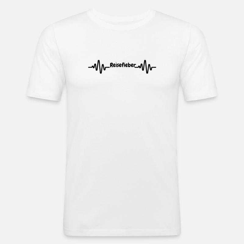 Reisefieber in schwarz - Männer Slim Fit T-Shirt - Weiß