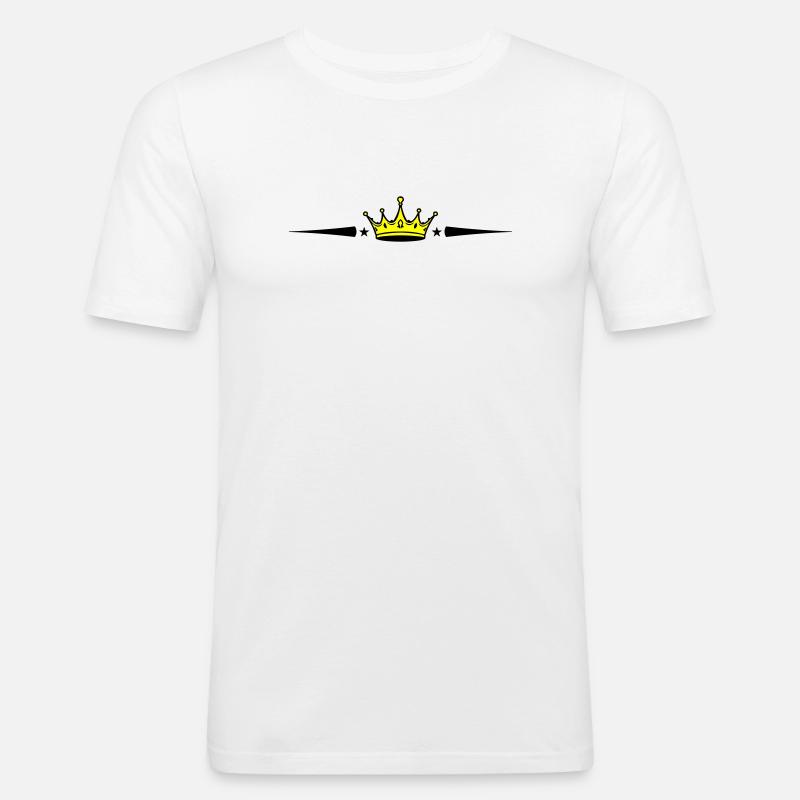 Krone Element - Männer Slim Fit T-Shirt - Weiß