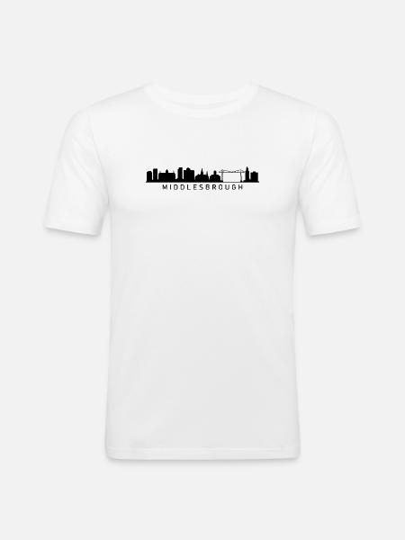 Silhouette de Middlesbrough - T-shirt près du corps Homme - blanc